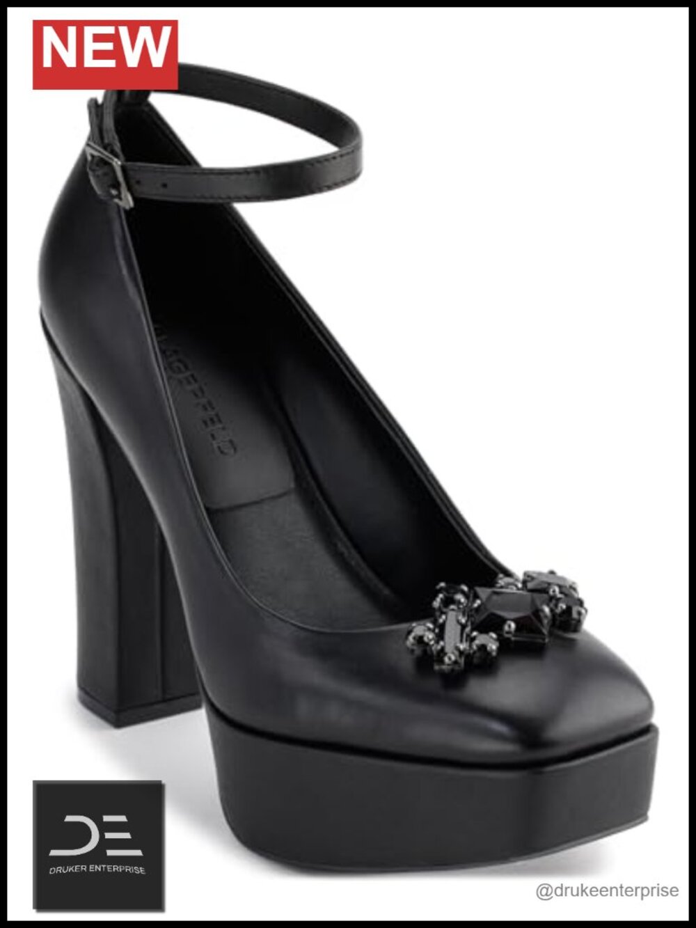 Karl Lagerfeld Varun Platform Pump, Stiletto Heel, Memory Foam, Pull-On, Peep